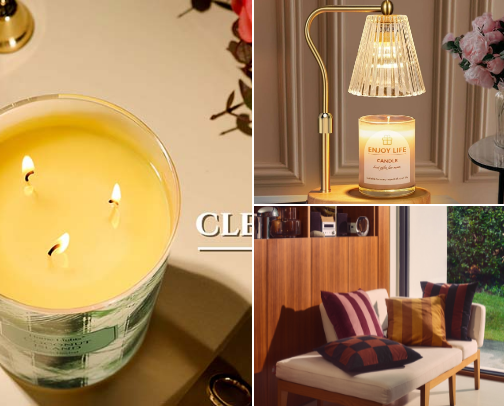 Home decorating items cover photo collage