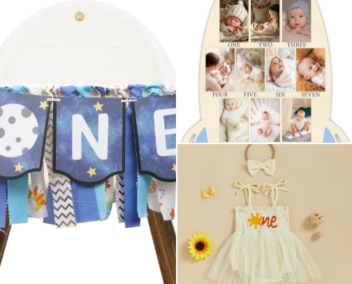 FIRST TRIP AROUND THE SUN birthday theme cover photo collage