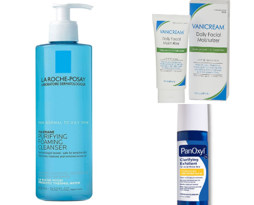 Essential skincare products for oily and acne prone skin types cover photo collage