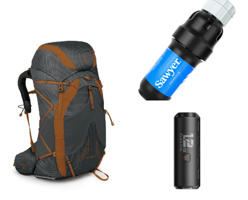 My backpacking essentials cover photo collage