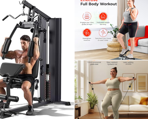 SPORTS EQUIPMENT FOR HOME cover photo collage