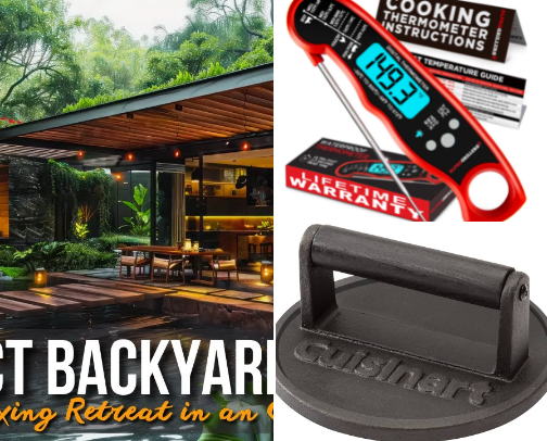 Creating a backyard oasis cover photo collage