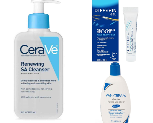 my skin care game changers for combo skin, closed comedones, and fungal acne!! 🫶🤍 cover photo collage