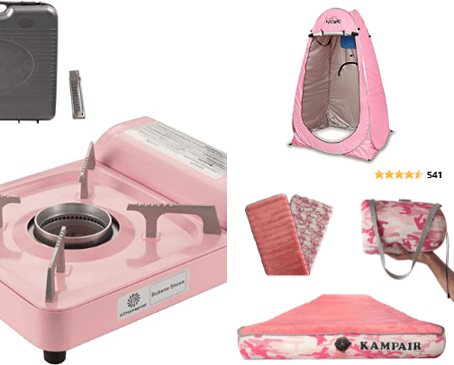 Glamping,Camping in Pink 🩷 cover photo collage