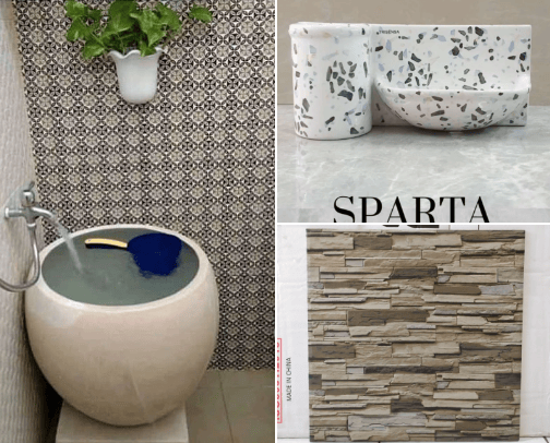 Tropic's element in our Bathroom cover photo collage