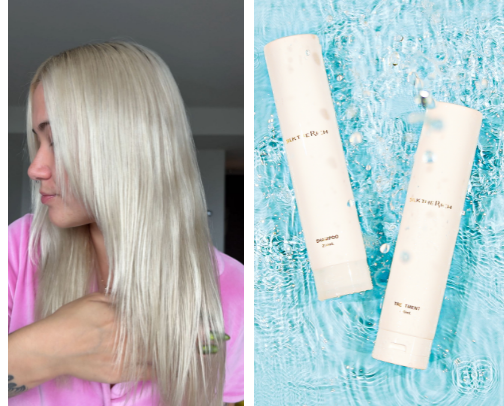 Bleach blond safe hair products cover photo collage