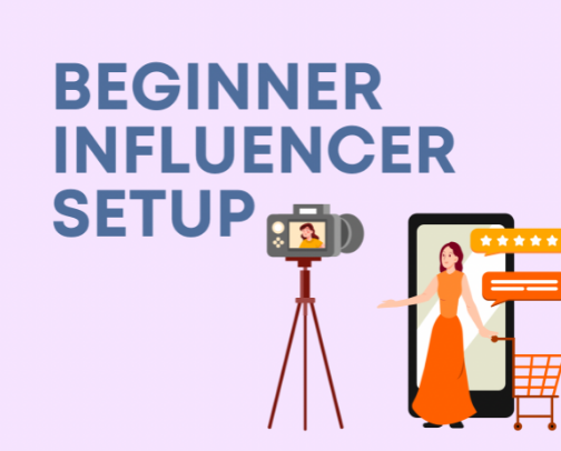 Beginner Influencer setup 🎥🎞️🩶 cover photo collage