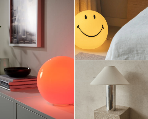 Aesthetic decor lamps cover photo collage