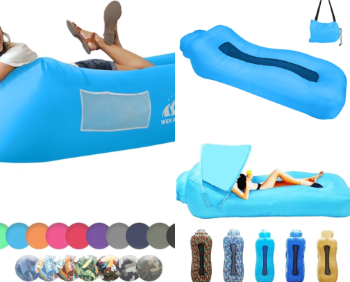 I Finally Found Outdoor Lounging Gear That Sets Up Without a Pump cover photo collage
