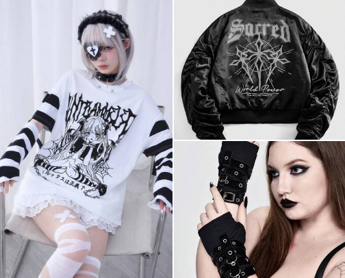 ROMWE aesthetics styles collections (Anime, street, grunge) cover photo collage