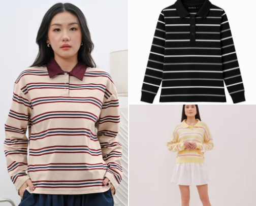 Rekomendasi Stripe Blouse Wanita || Casual Outfit cover photo collage