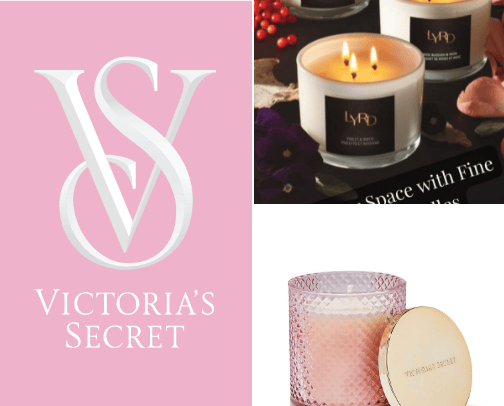 V I C T O R I A ' S   S E C R E T fragrance candle cover photo collage