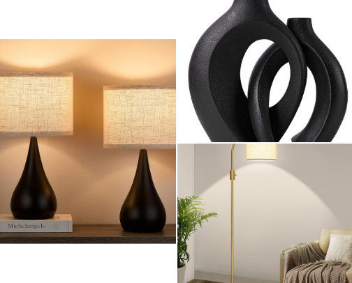 Black & Gold Home Decor That Looks Luxe cover photo collage