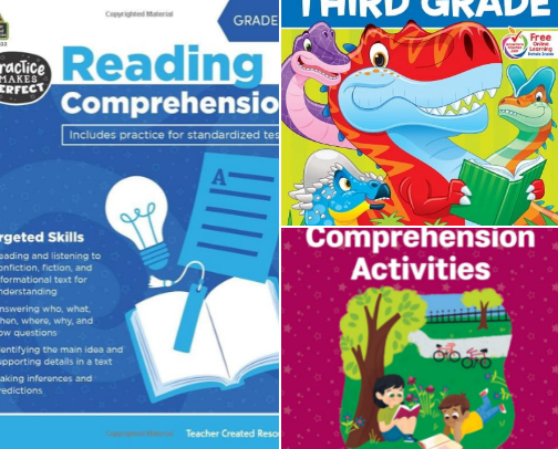 Read Free - The 3rd Grade Reading Comprehension Workbook for Kids: Fun and Engaging Stories and Activities to Foster a Love of Literature and Keep Your Child Reading, Writing and Thinking Critically Workbook Picks cover photo collage