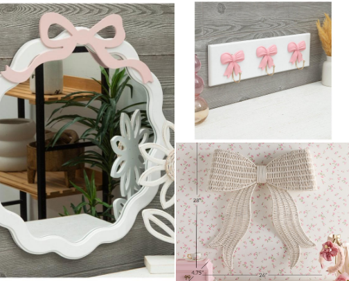 Coquette bow bedroom for girls/ teens cover photo collage