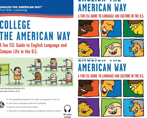 Read Online - Resources for English the American Way: A Fun ESL Guide for College Students (Book + Audio) (English as a Second Language Series) cover photo collage
