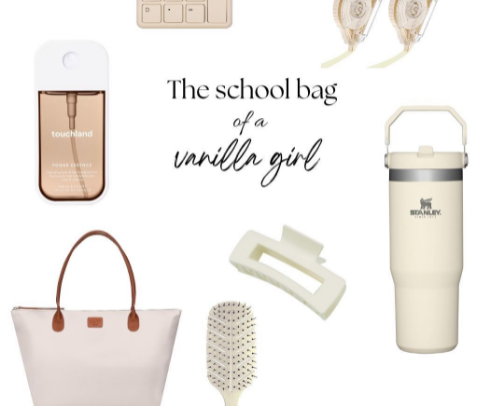 🤍 Vanilla Girl School Bag Essentials cover photo collage