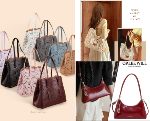 Fashion bag cover photo collage