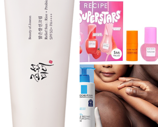 skincare products cover photo collage