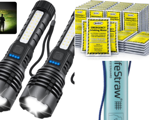 Emergency supply recommendations cover photo collage