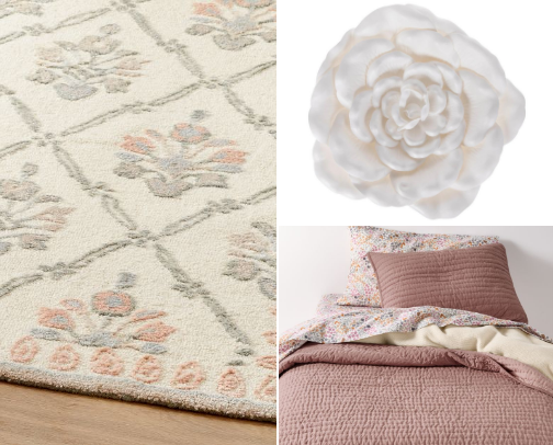 Floral Girly & Glam Girls Bedroom Ideas: Bedding, Decor & Accessories cover photo collage