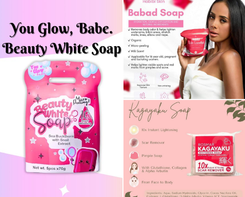 Everyday Glow | Whitening Soap and Lotion finds here : cover photo collage