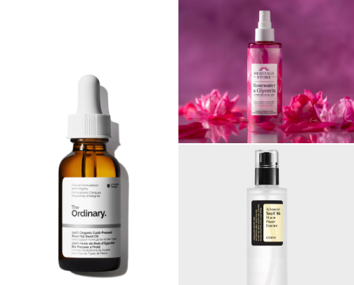 Skincare Products for Glowing Skin cover photo collage