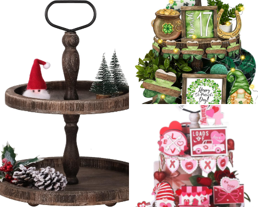 Tiered tray decor cover photo collage