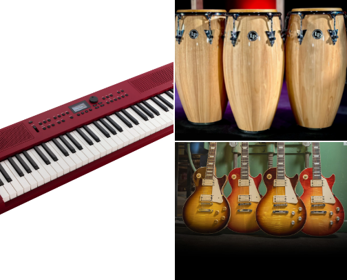 ⭐️ Strike up the Band- Best Gig Instruments and Equipment🎤🎸🪘 cover photo collage