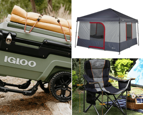 Camping must haves cover photo collage