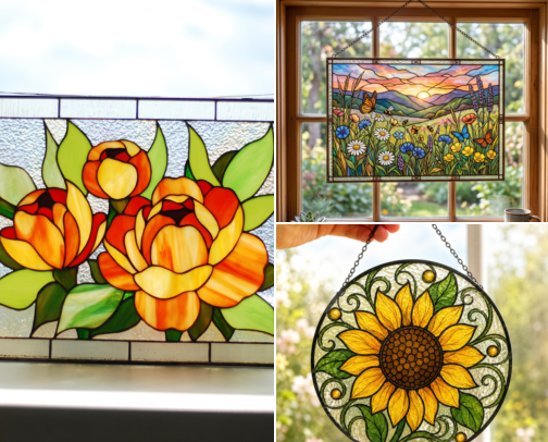 Stained Glass Suncatchers That Finally Made My Bare Windows Feel Like Home cover photo collage