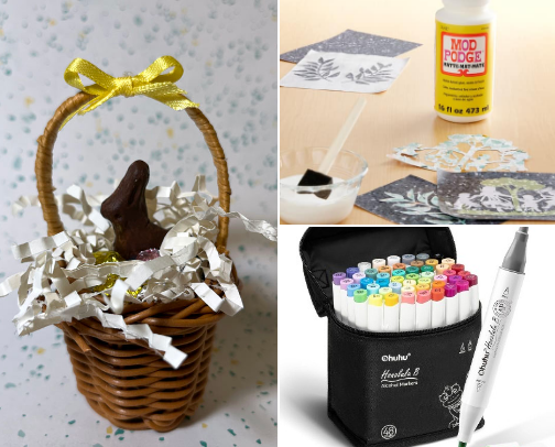 DIY craft: Miniature Easter Baskets cover photo collage