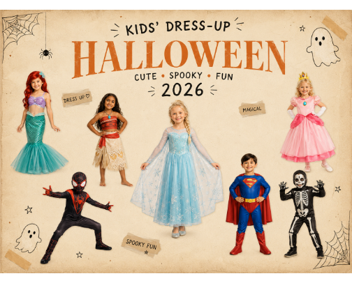 Halloween Dress-Up: Cute, Spooky & Fun Costumes for Kids cover photo collage