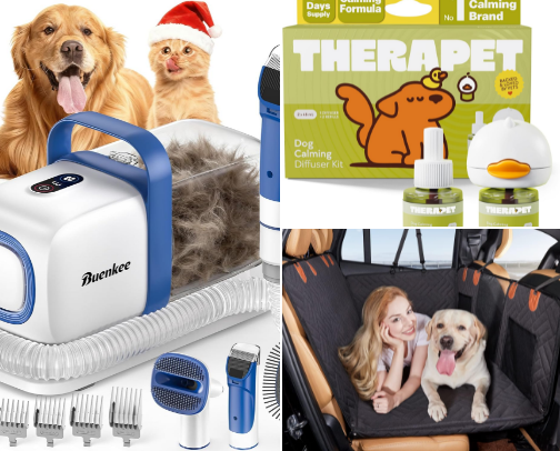 Your fur baby’s new must haves! 🐶 cover photo collage