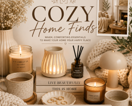Cozy Home Finds cover photo collage