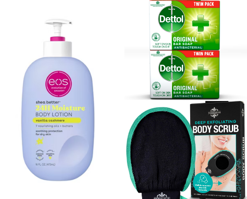 Body skincare cover photo collage