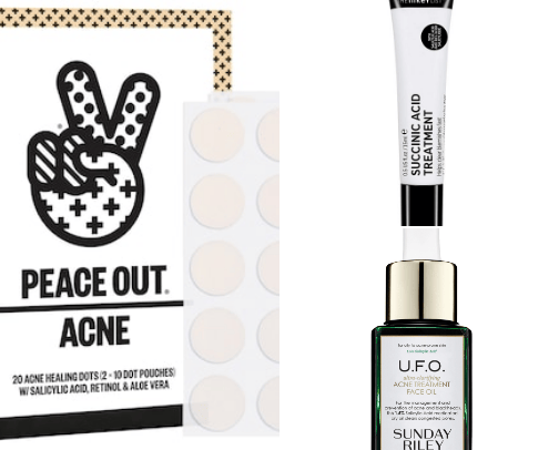 Products for acne skin ✨ cover photo collage