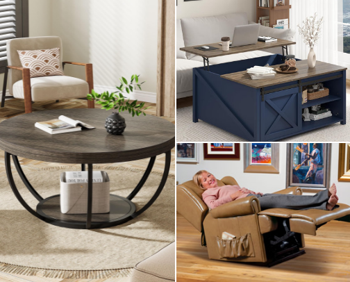 Cozy Living Room Furniture & Decor Finds for a Calmer Home cover photo collage