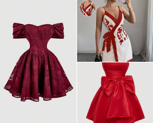 RED Dresses for Christmas cover photo collage