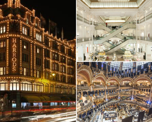 DISCOVER AN AMAZING EXPERIENCE SHOPPING AT MAJOR INTERNATIONAL LUXURY DEPARTMENT STORES... cover photo collage