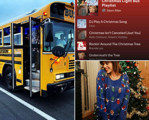 Christmas Light Bus cover photo collage