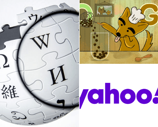 Most used informative websites cover photo collage