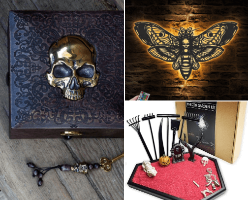 Gothic Gifts for Lovers of the Dark and the Macabre 🎁💀🦋🎃👁️🔮🗡️🗝️ cover photo collage