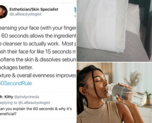The Glow-Up Blueprint: 15 Daily Habits for Radiant Skin (No Products Required) cover photo collage