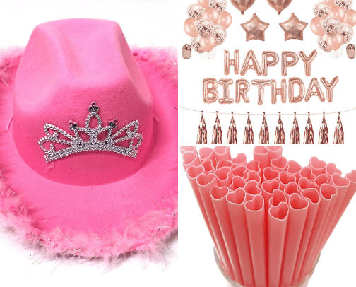 PINK BIRTHDAY PARTY cover photo collage
