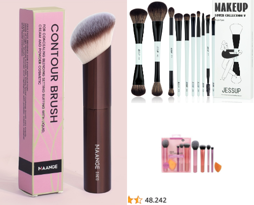 Make-up brushes cover photo collage