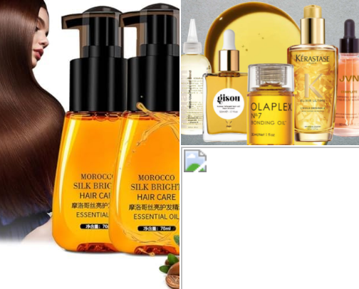 Hair products and accessories cover photo collage