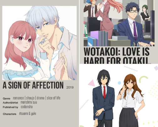 12-episode romcom animes (where no one dies!) ✨ cover photo collage
