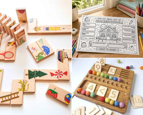 Best Homeschooling & Wooden Montessori Learning Essentials cover photo collage