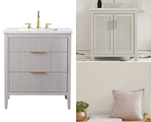 Powder Room Reno Moodboard cover photo collage